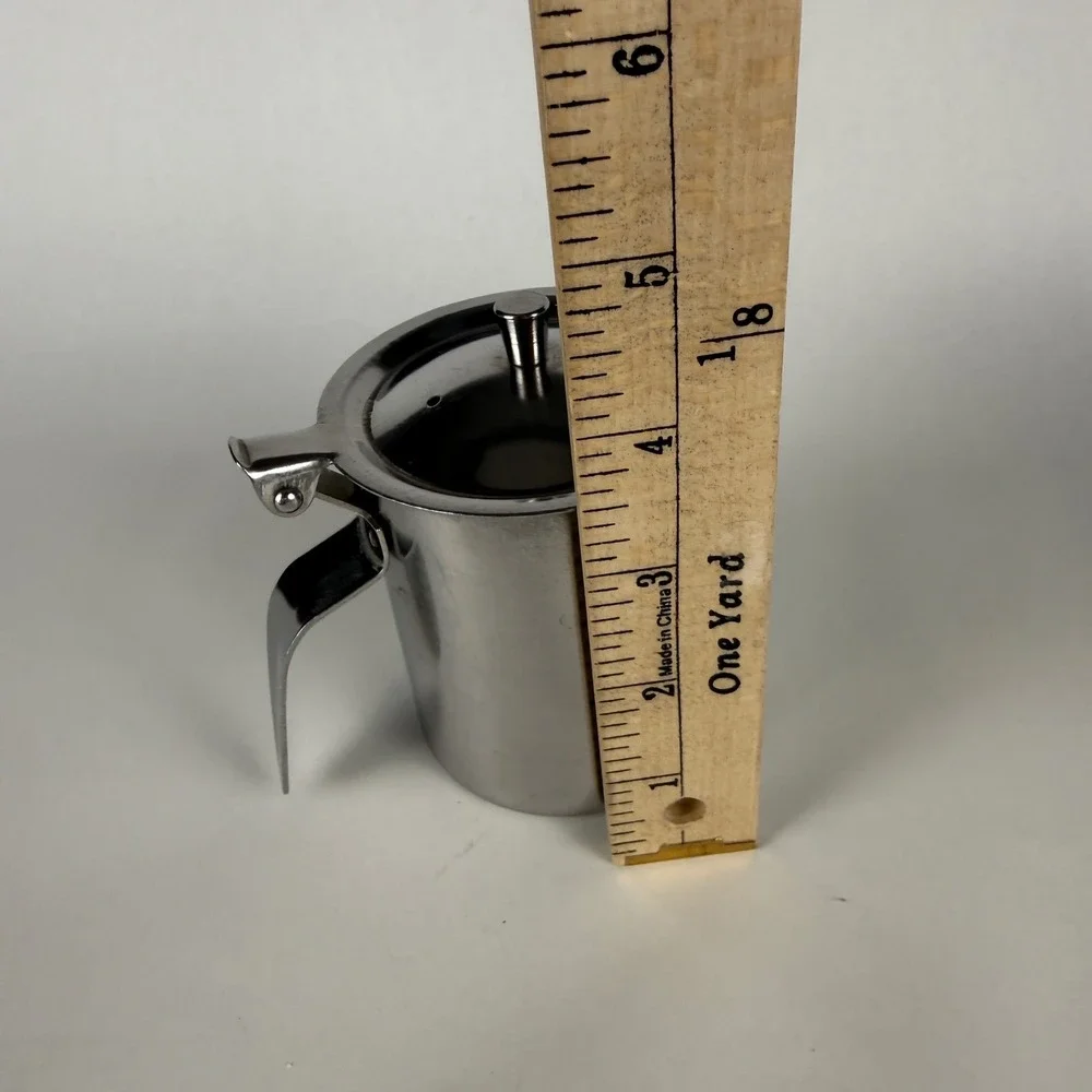 Vintage SERCO Japan Stainless Steel Creamer Syrup Dispenser Hinged Lid
